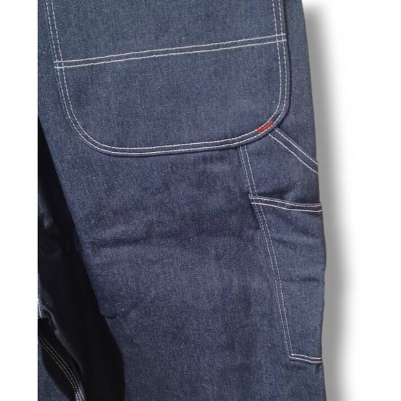 Big Mac 42x34 Dark Wash Bib Overalls Mens Carpenter Utility Blue Jeans Vtg NOS - Picture 10 of 16